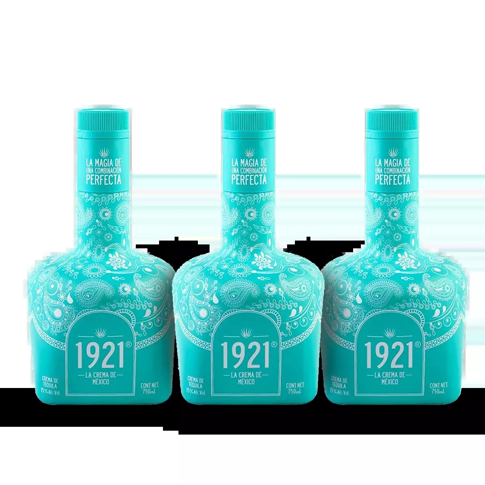 1921 Crema De Mexico Blue Tequila (3) Bottle Bundle
