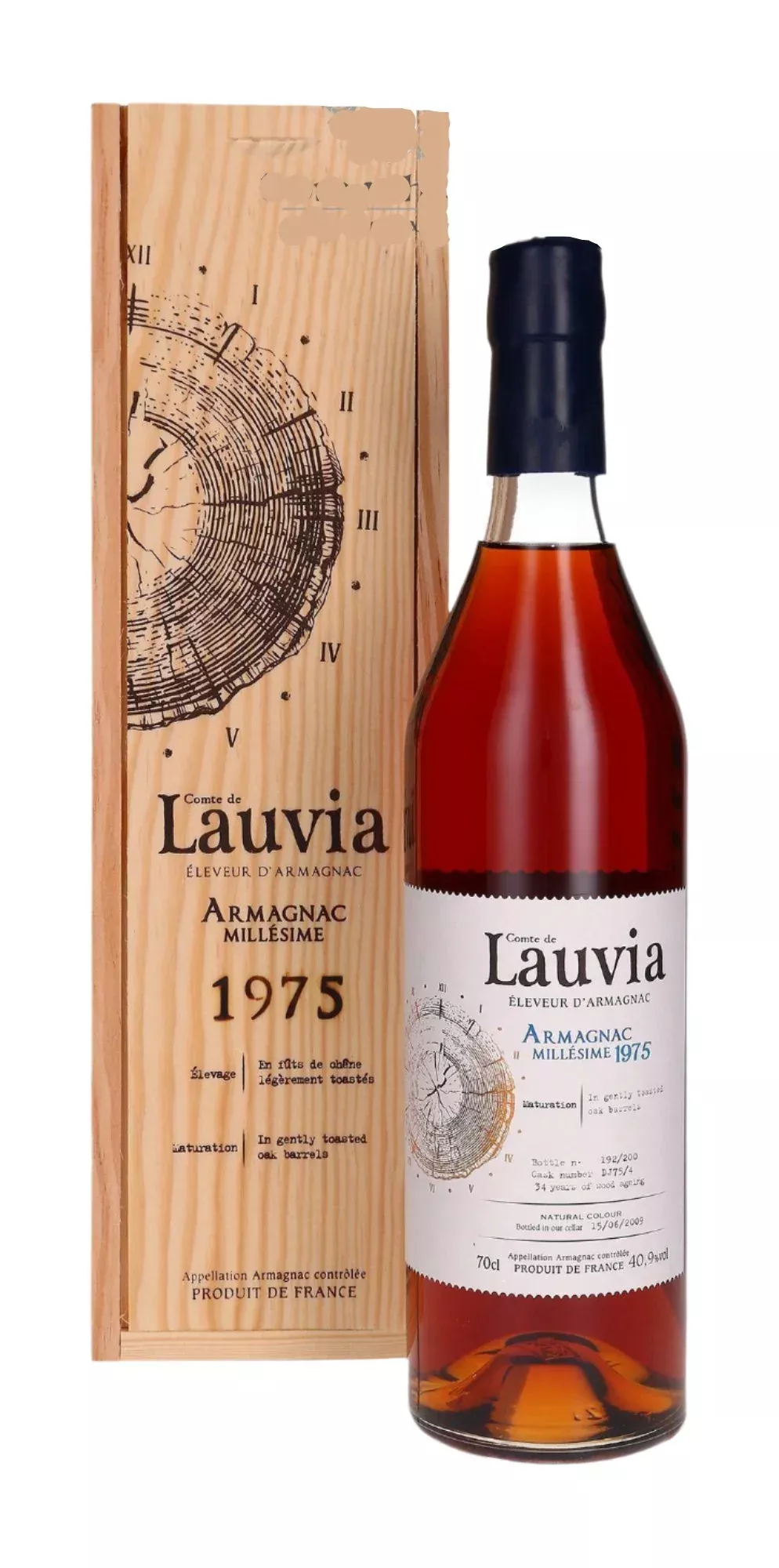 1975 Comte de Lauvia Vintage 34 Year Old Armagnac | 700ML