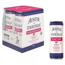 Austin Cocktails Fred's Sparkling Ruby Red Vodka Cocktail 4-Pack