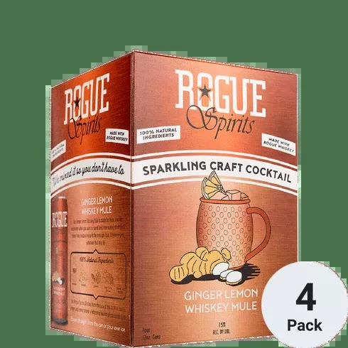Rogue Ginger Lemon Whiskey Mule Cocktail 4 Pack | 12OZ