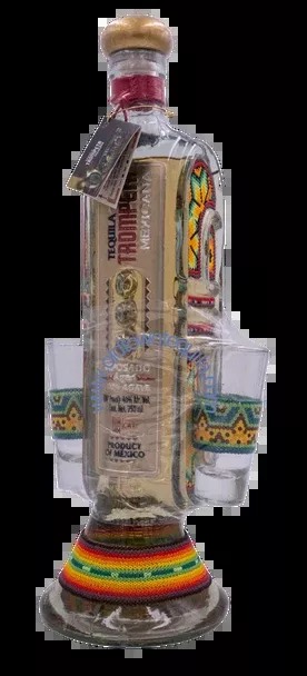 Trompeta Reposado TequilaBeaded With Two Shots Glasses