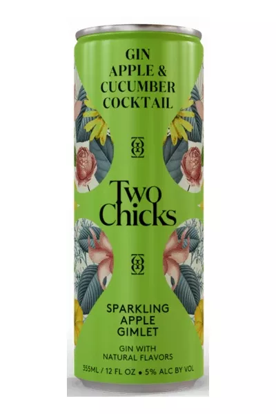 Two Chicks Gin Apple & gin Cucumber Sparkling Apple Gimlet Cocktail | 4*355ML